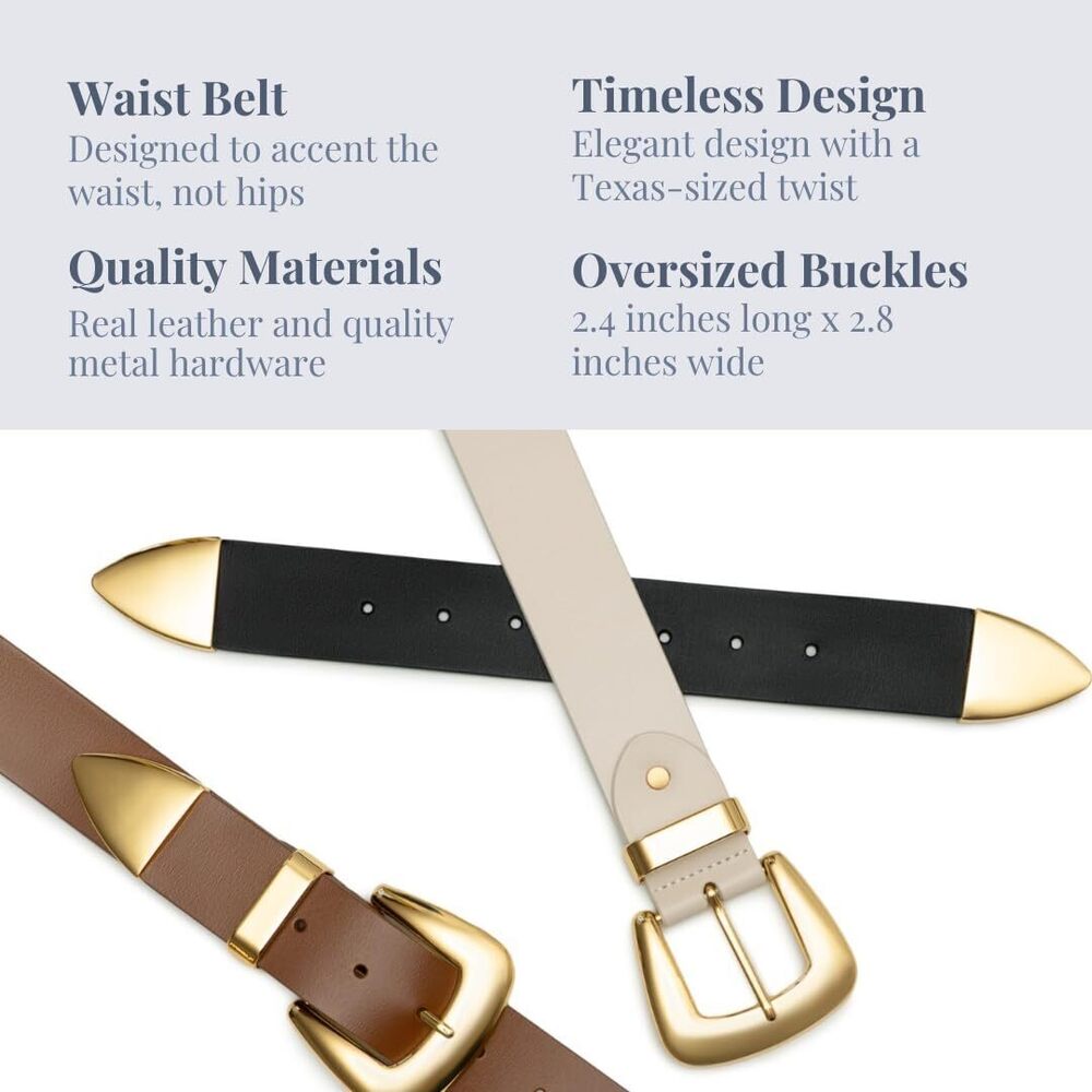 3589 Double Buckle Western Waist Belt For Women – Boho Cowgirl - Picture 6 of 6